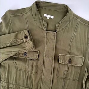 Maurices Womens Medium Olive Green Utility Jacket Rayon Drawstring Waist